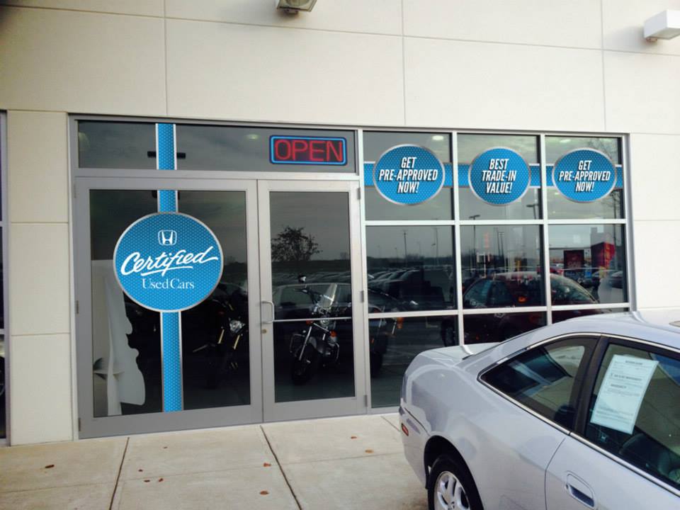 Honda Used Car Center Window Graphics project image 2